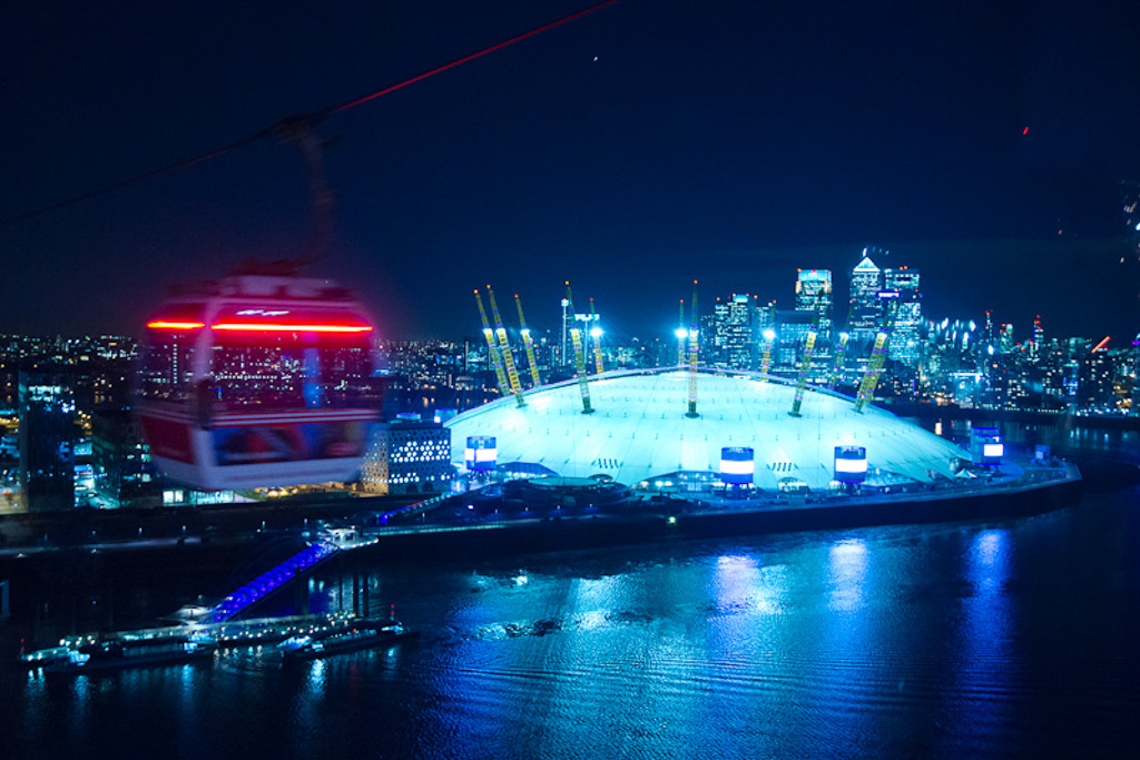 London cable car night and The O2