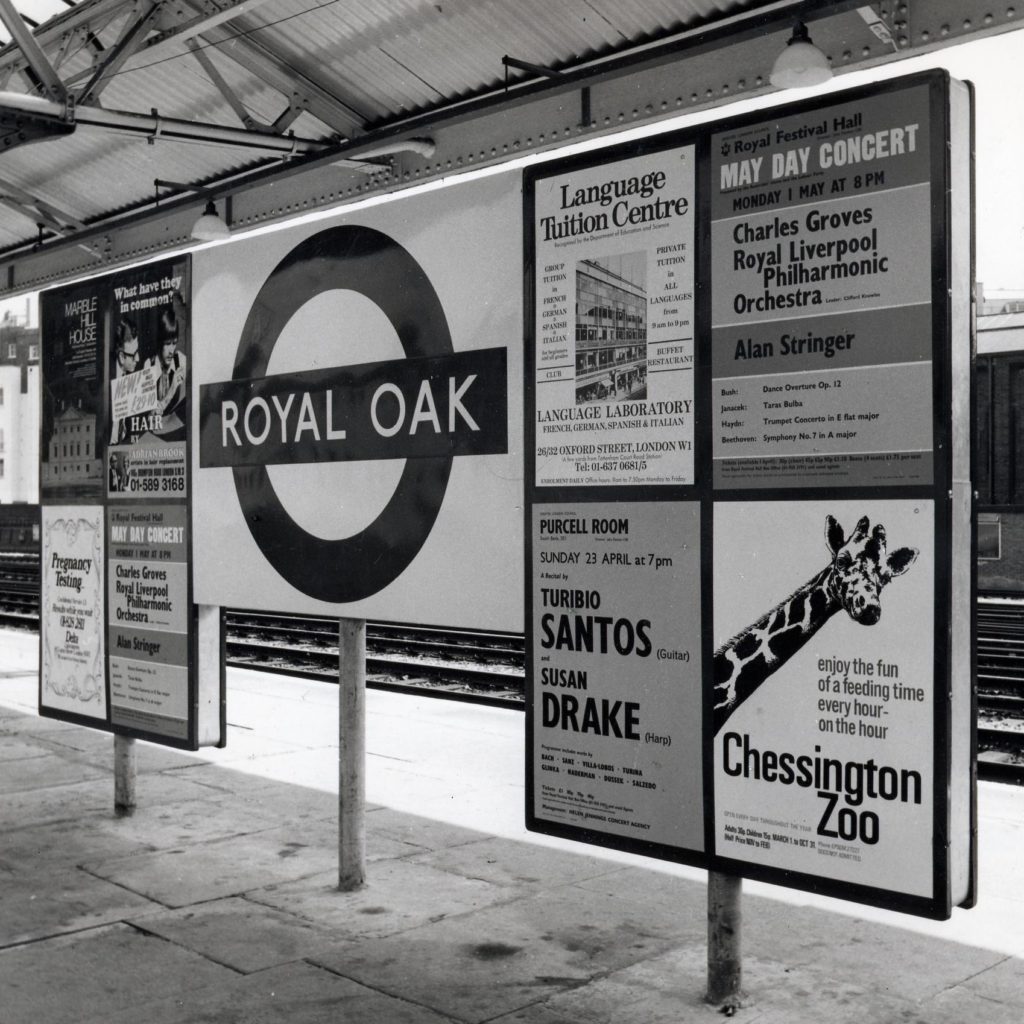 Vintage ads at Royal Oak station platform